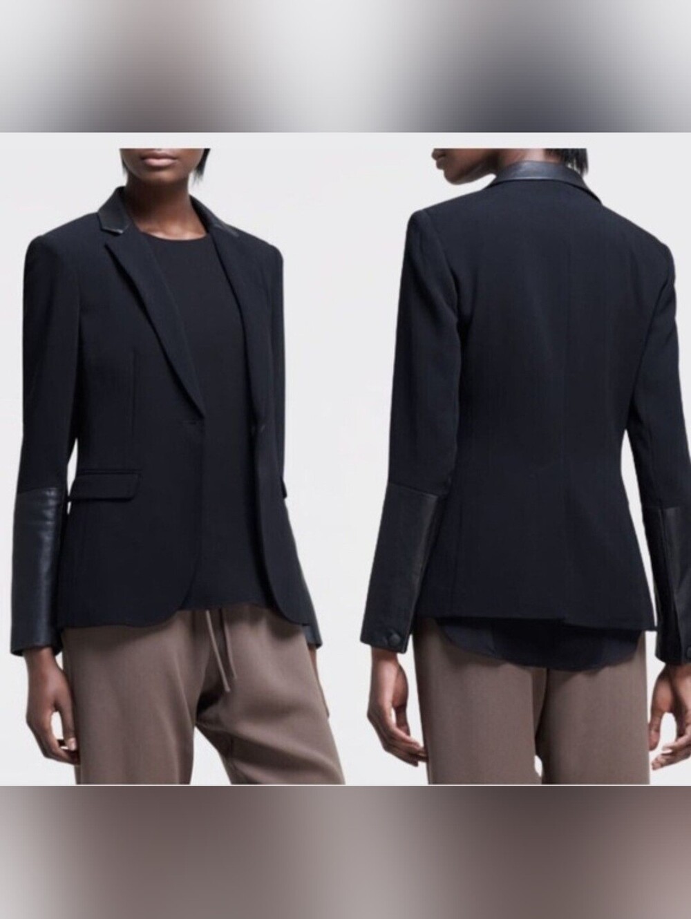 Rag & Bone Barney's Timeless Blazer Calf Leather Trim